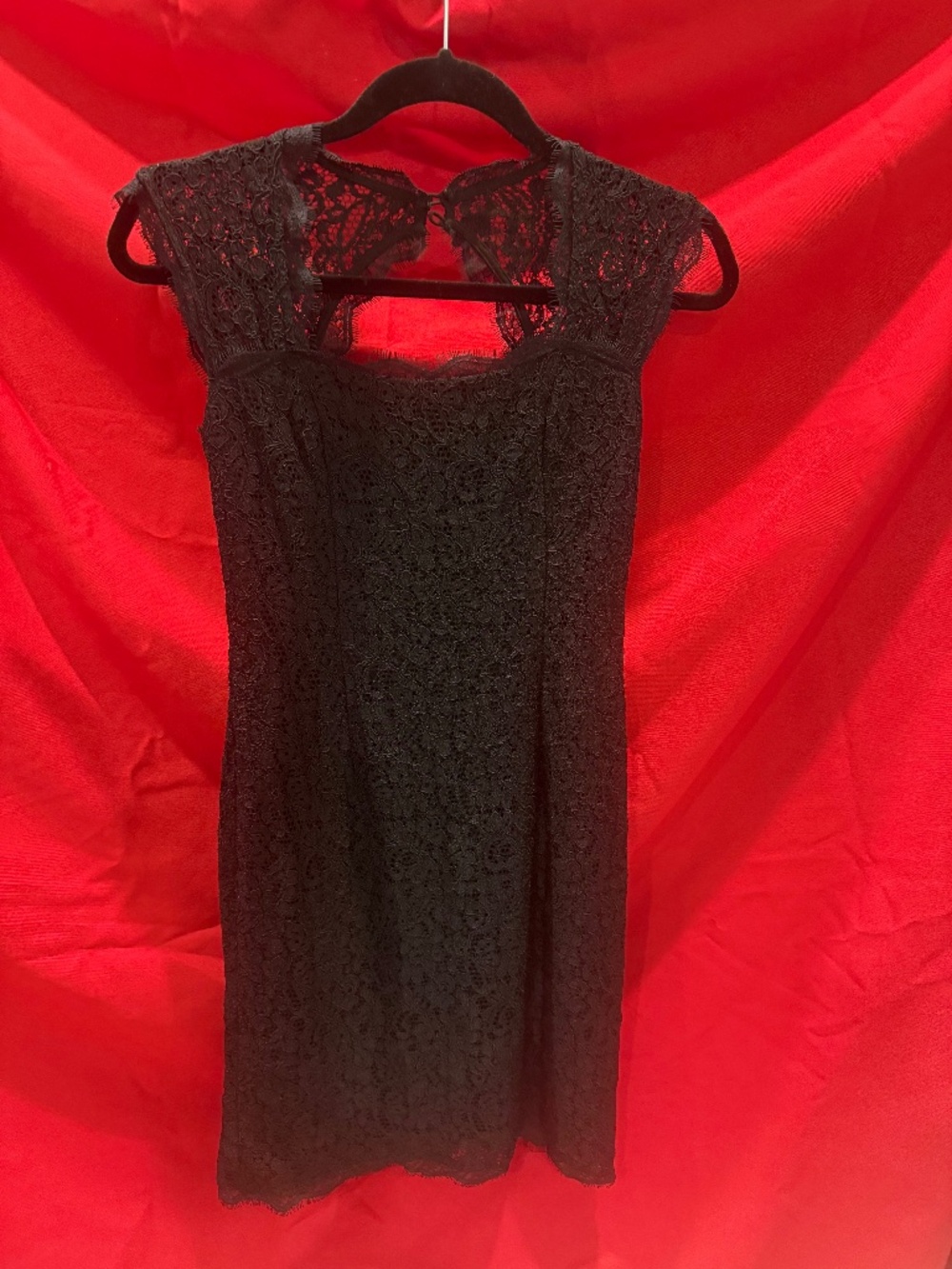 ADRIANNA PAPELL BLACK LACE CUT-OUT DRESS SIZE 2
